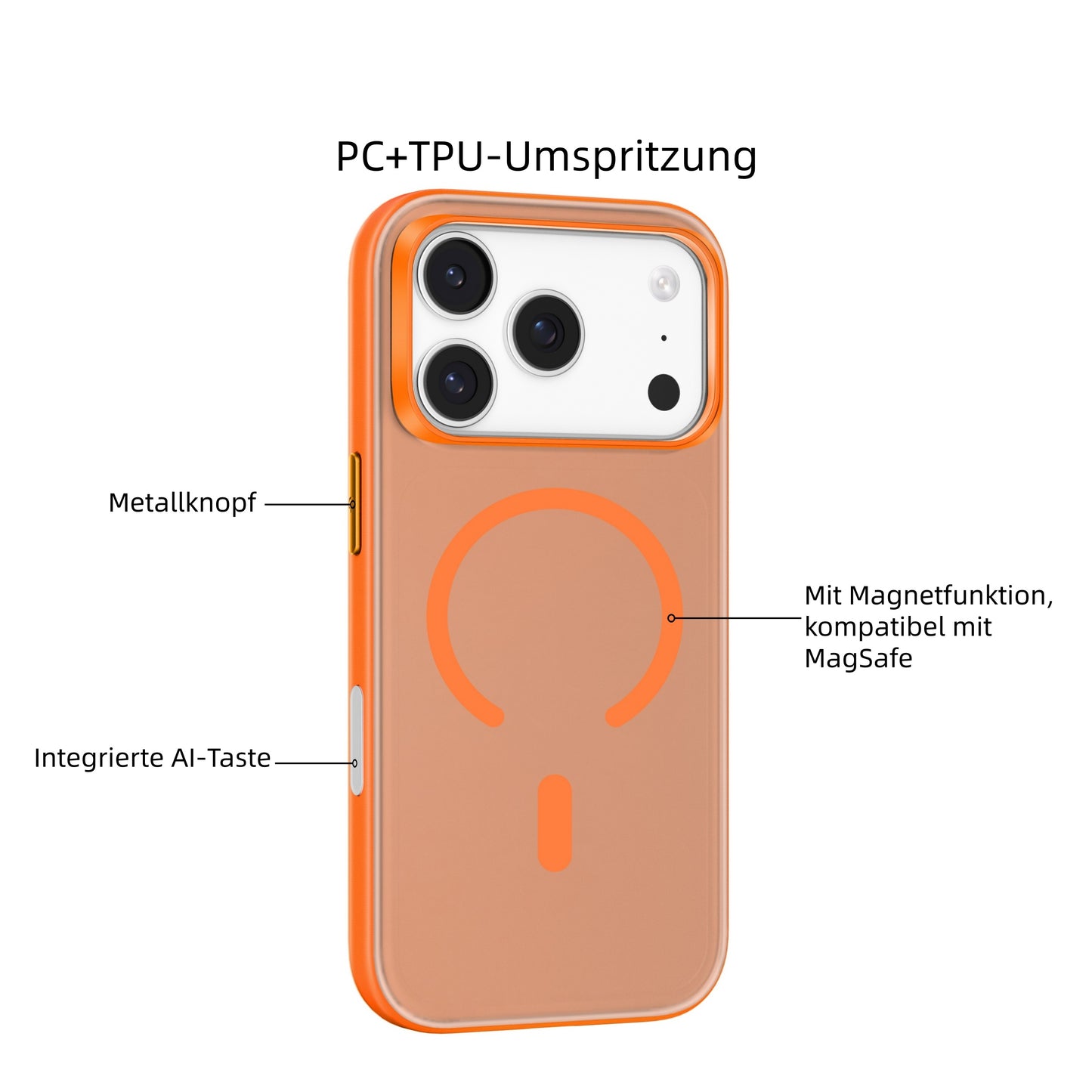 MUTURAL Magnetic Mist Frosted MagSafe Case for iPhone 17 | Semi-Transparent Matte