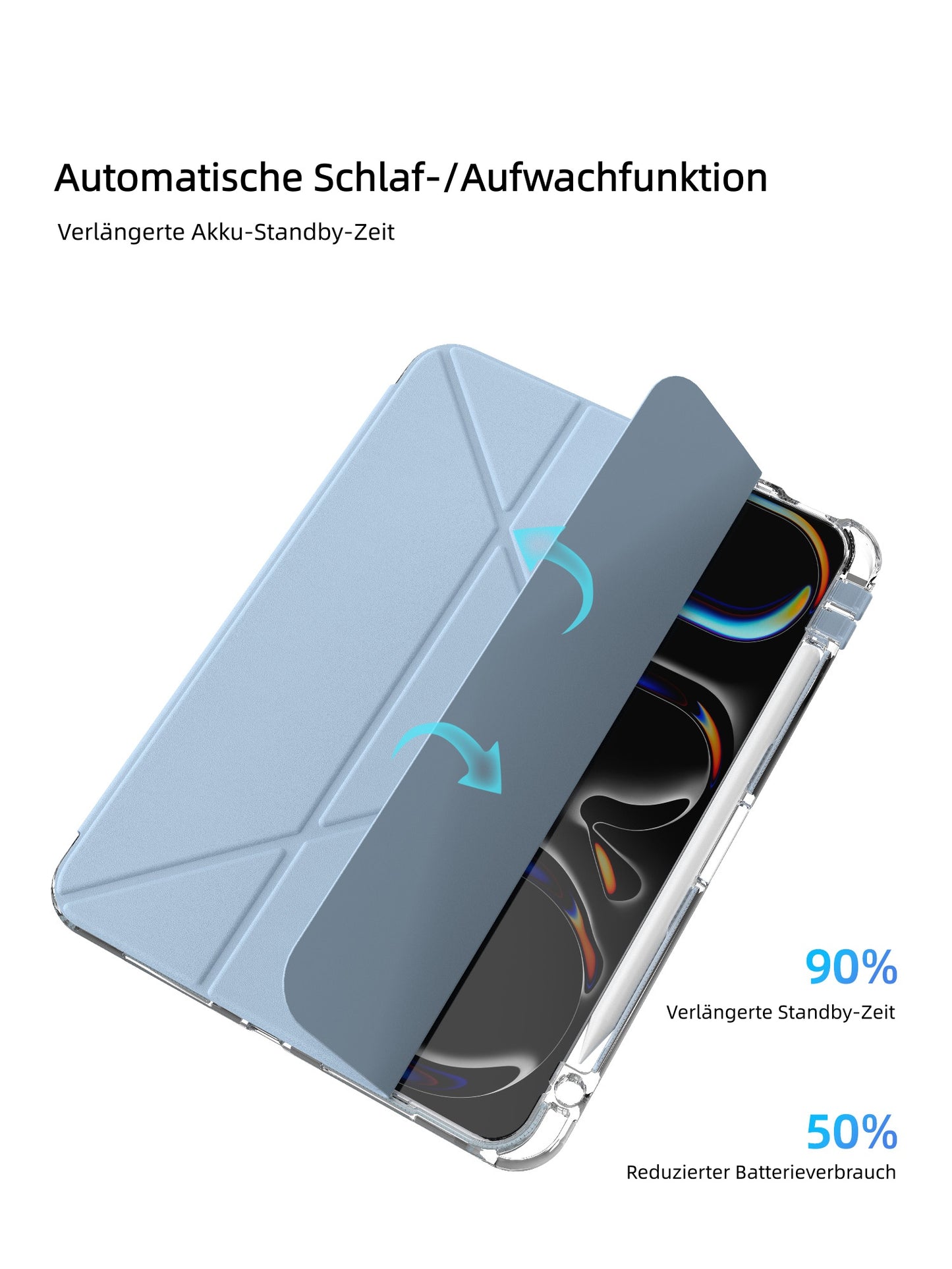 MUTURAL Crystal Shield iPad Case | TPU Airbag with PU Leather Cover