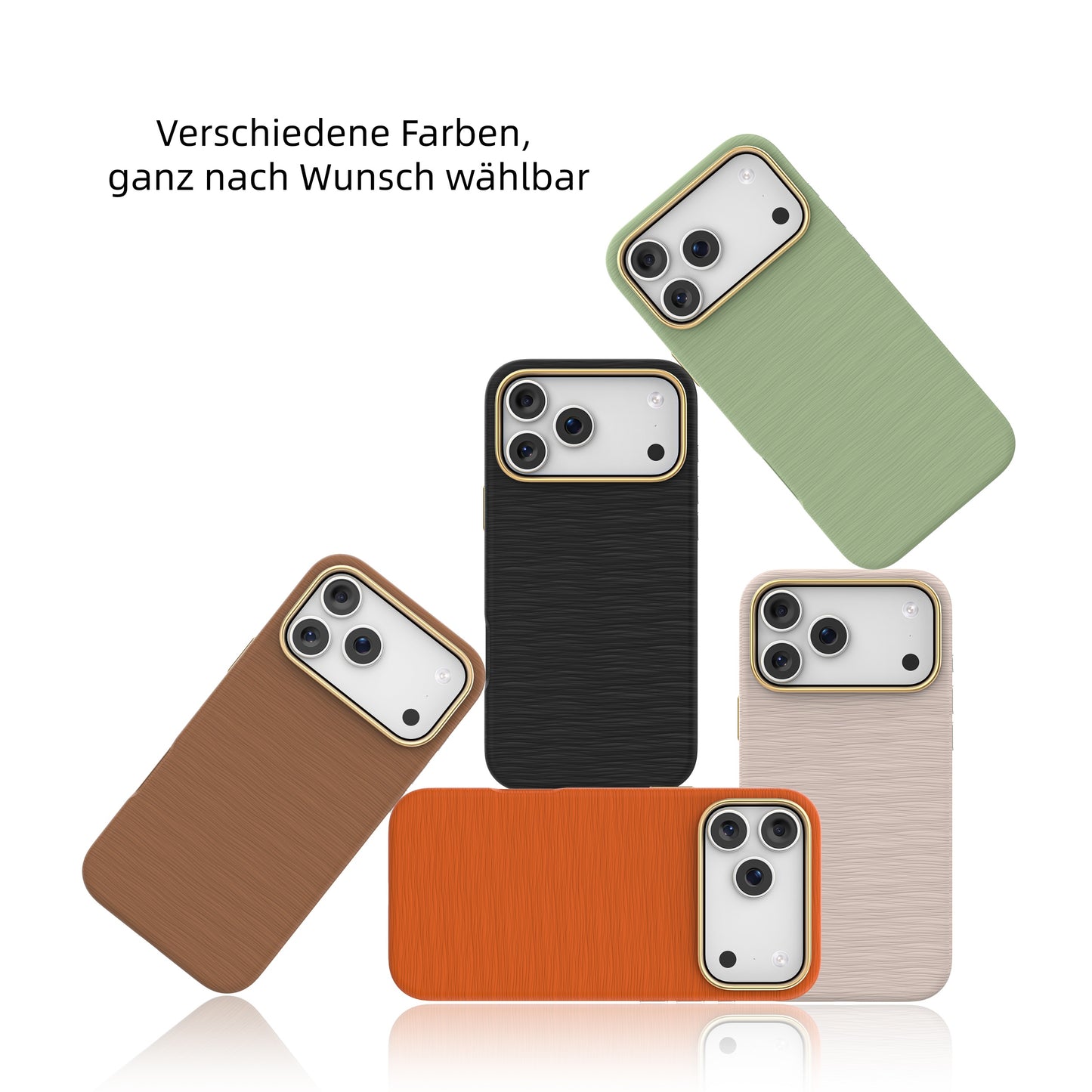 MUTURAL Textured Elegance Leather Magnetic Charging Support Case for iPhone 17 | Toothpick Grain PU