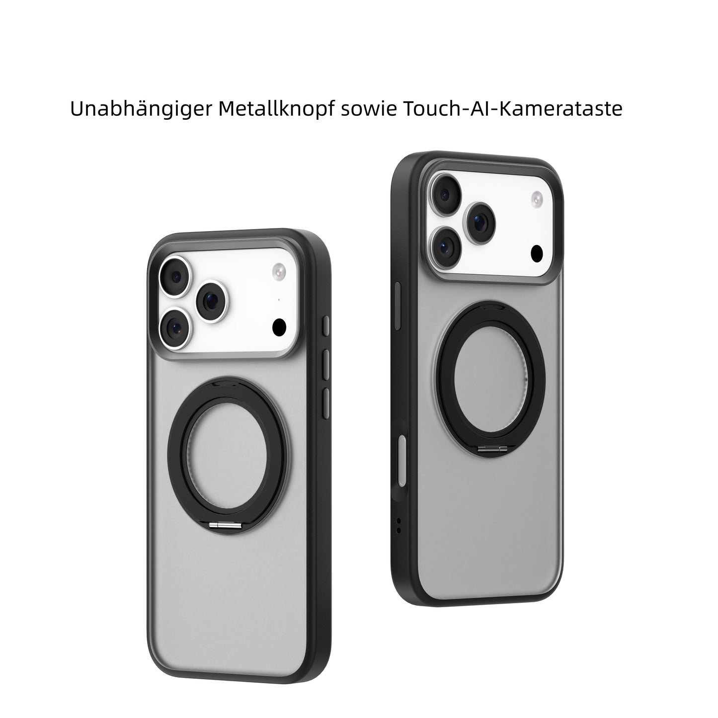 MUTURAL Stealth Armor 360° Kickstand MagSafe Case for iPhone 17 | Metal Ring Stand