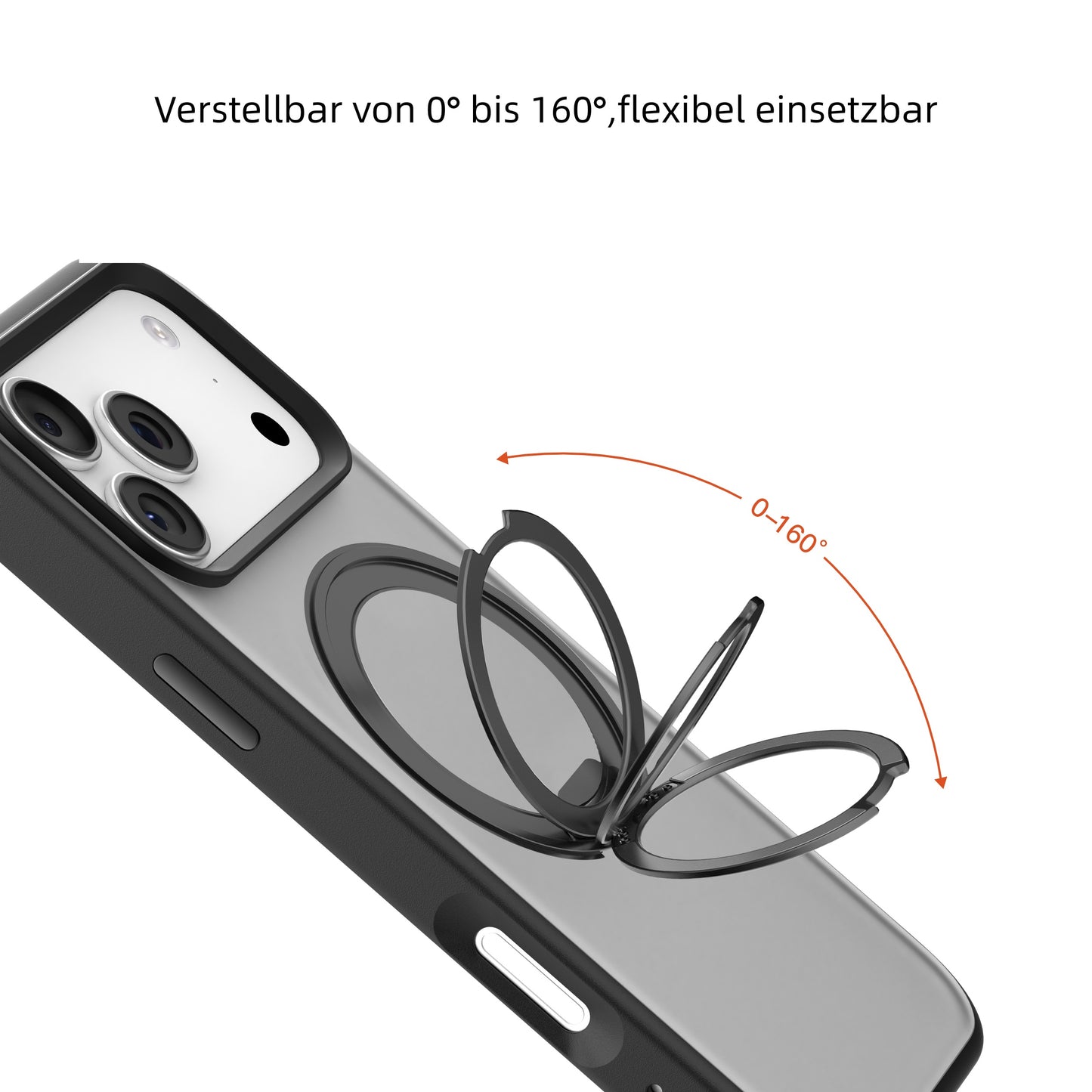 MUTURAL Stealth Armor 360° Kickstand MagSafe Case for iPhone 17 | Metal Ring Stand