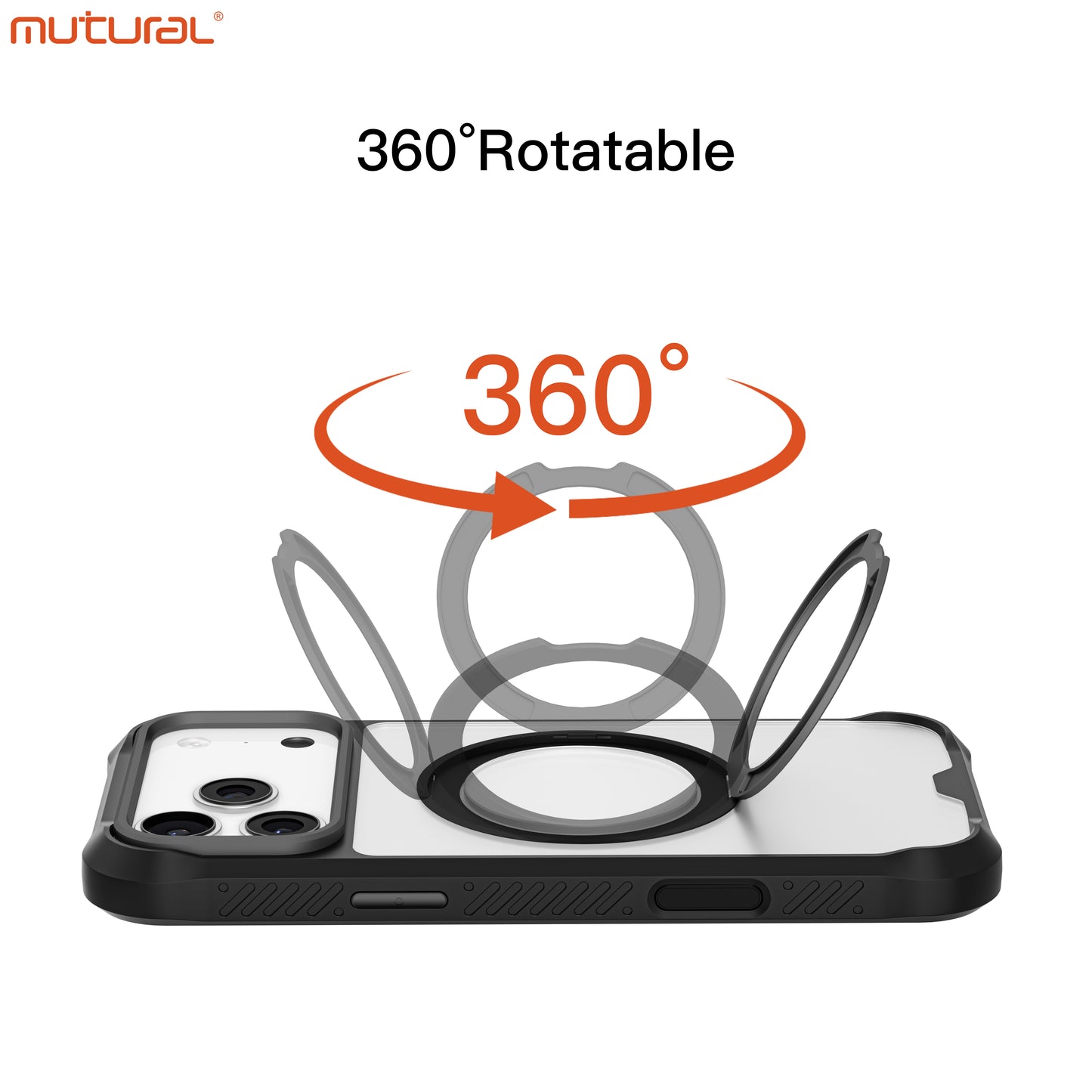 MUTURAL Mystical Armor 360° Kickstand MagSafe Case for iPhone 17 | Transparent Stand