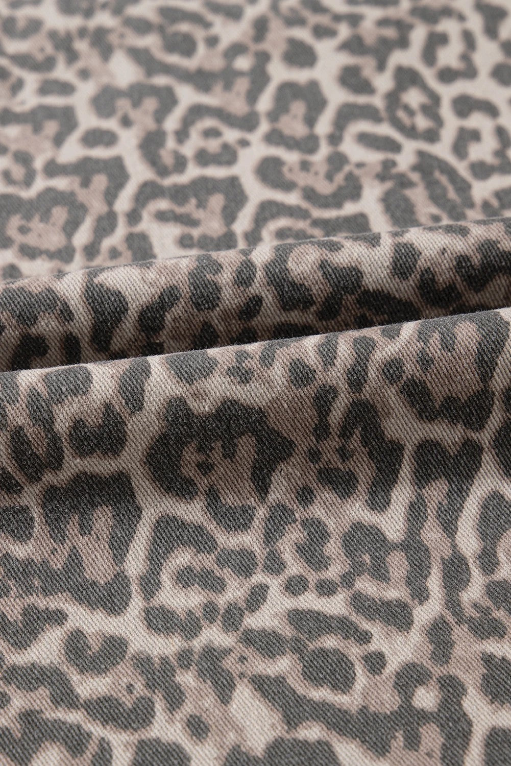 Brown Leopard High Waist Frayed Hem Jeans